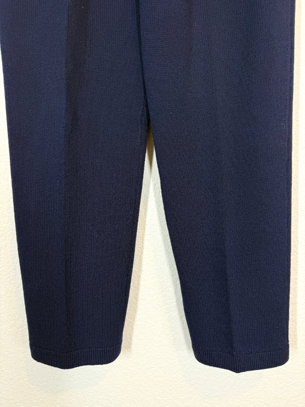 St John Collection Santana Knit Pants Blue Pleated High Waist Quiet Luxury 4 - Picture 6 of 11